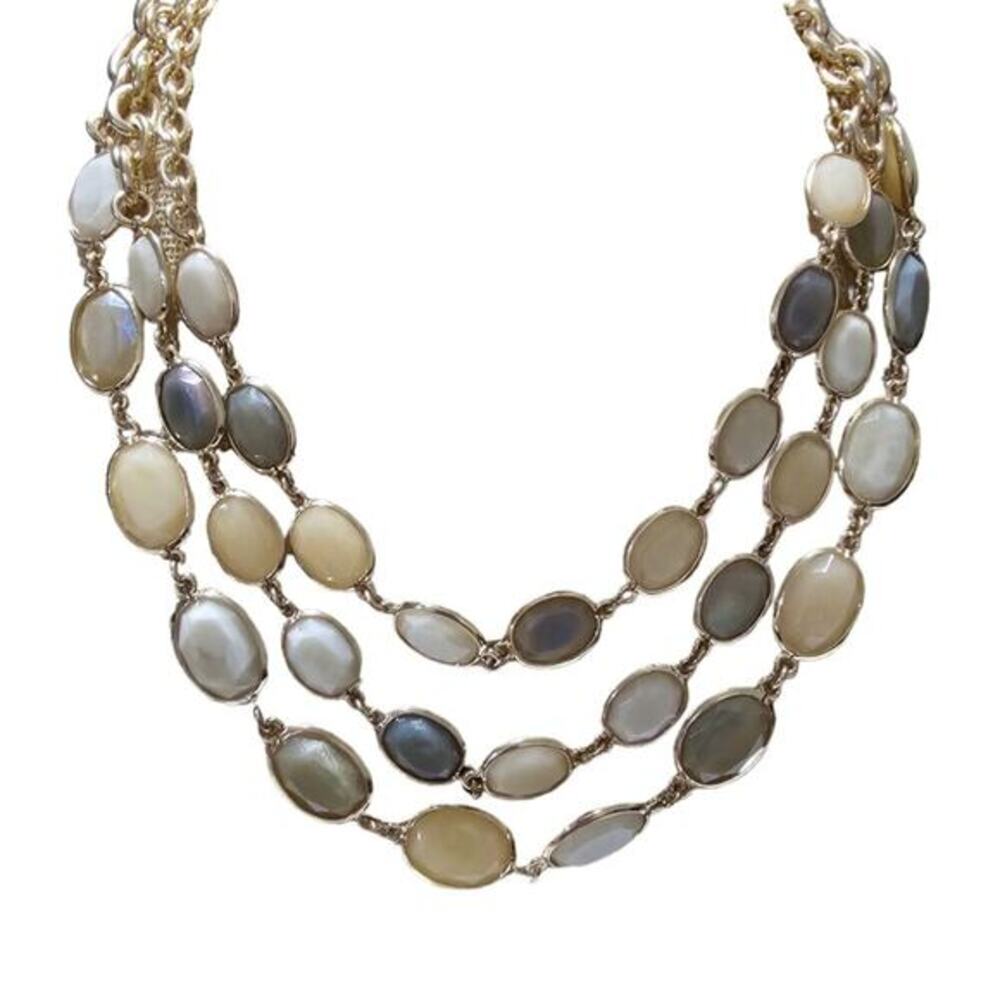 Talbots Beaded‎ Multi Strand Neutral Theme Necklace